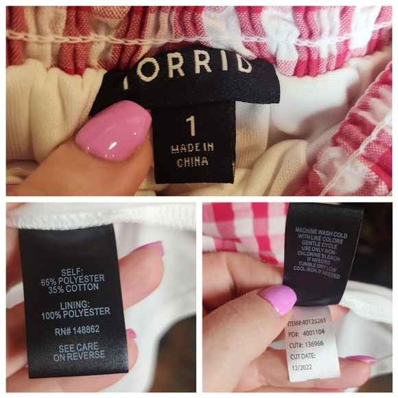 Torrid Midi Seersucker Smocked Skirt Set Pink White Gingham Plaid Size 1X - Picture 4 of 16